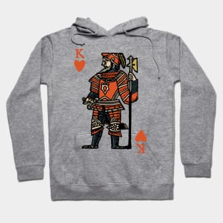 Vintage Character of Playing Card King of Hearts Hoodie